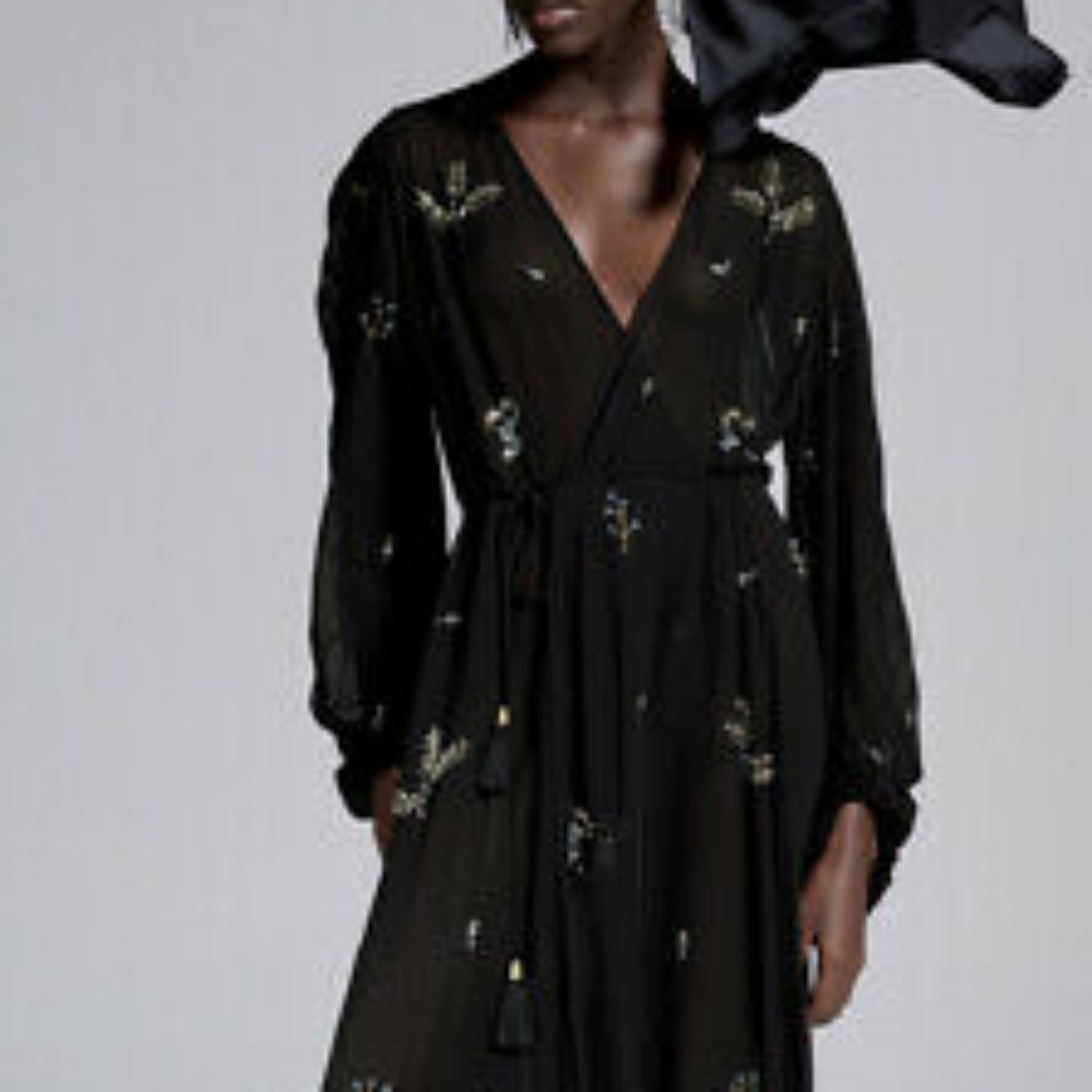 NWT ZARA LIMITED EDITION EMBROIDERED SEMI SHEER LONG KIMONO